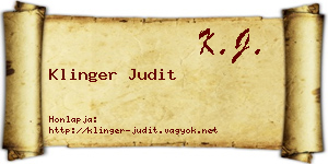 Klinger Judit névjegykártya